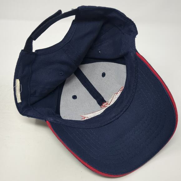 Budweiser Logo Strapback Hat Blue One Size Embroidered Vent Holes - Picture 7 of 8